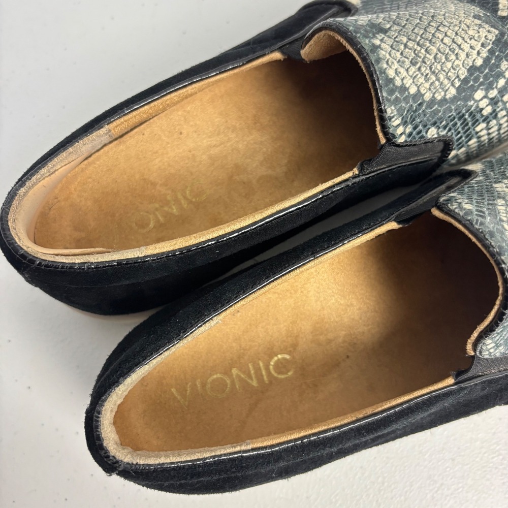 Vionic Midi Slip On Sneakers Snakeskin Print Suede Orthopedic Comfort Women  8 - Picture 9 of 11